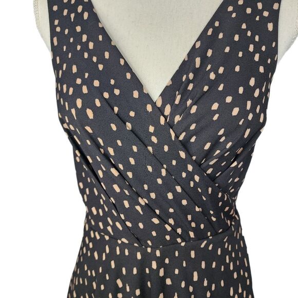 Fame and Partners Paint Spot Faux Wrap Surplice Maxi Low Back Dress 6 - Picture 5 of 8